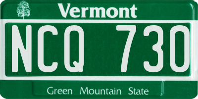 VT license plate NCQ730