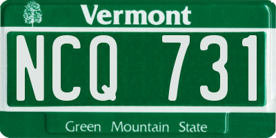 VT license plate NCQ731
