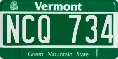 VT license plate NCQ734