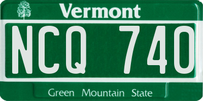 VT license plate NCQ740