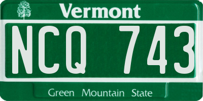 VT license plate NCQ743