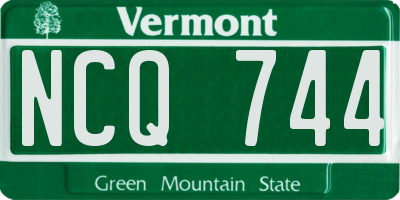 VT license plate NCQ744