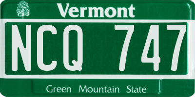 VT license plate NCQ747