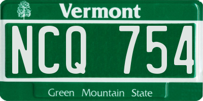 VT license plate NCQ754