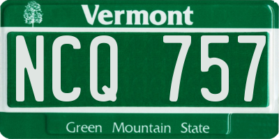 VT license plate NCQ757