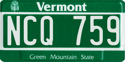 VT license plate NCQ759