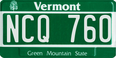 VT license plate NCQ760