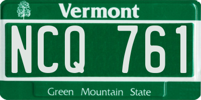 VT license plate NCQ761