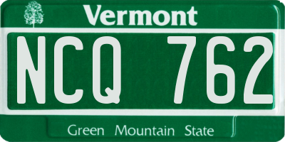 VT license plate NCQ762