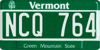 VT license plate NCQ764
