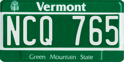 VT license plate NCQ765