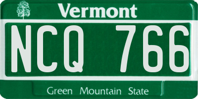 VT license plate NCQ766