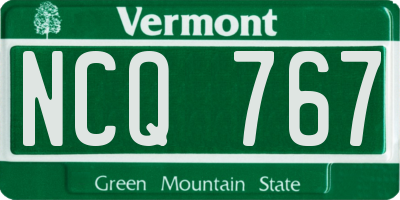VT license plate NCQ767