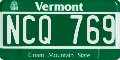 VT license plate NCQ769