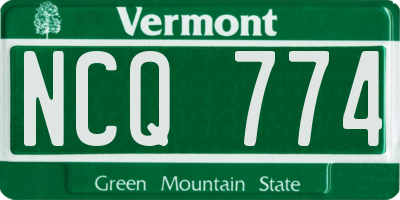 VT license plate NCQ774