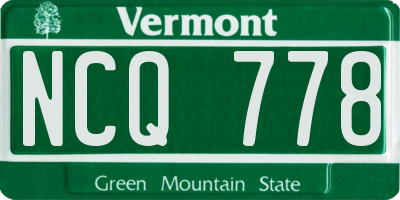 VT license plate NCQ778