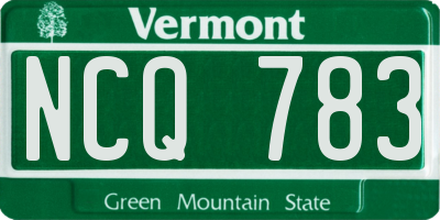 VT license plate NCQ783