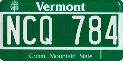 VT license plate NCQ784