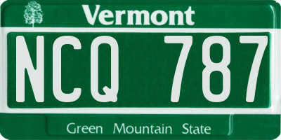 VT license plate NCQ787