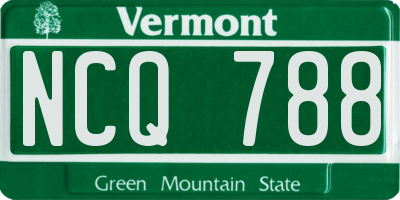 VT license plate NCQ788