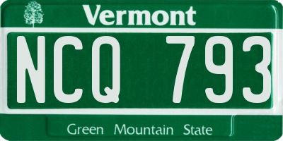 VT license plate NCQ793
