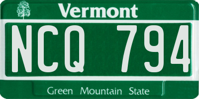 VT license plate NCQ794