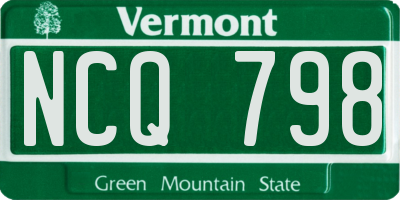 VT license plate NCQ798