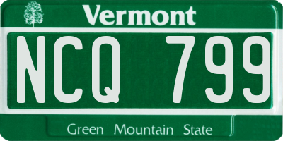 VT license plate NCQ799