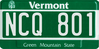 VT license plate NCQ801