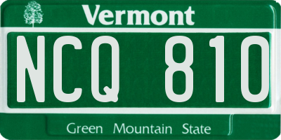 VT license plate NCQ810