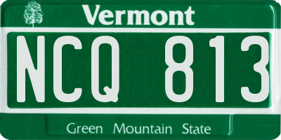 VT license plate NCQ813