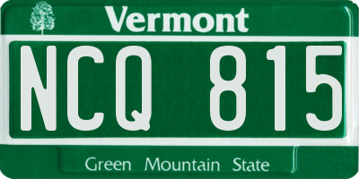 VT license plate NCQ815