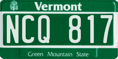 VT license plate NCQ817