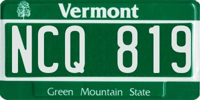 VT license plate NCQ819
