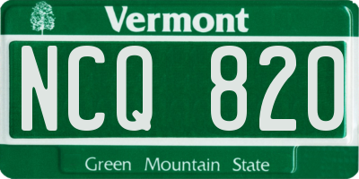 VT license plate NCQ820