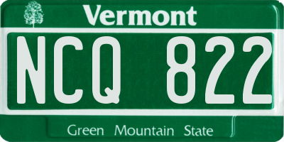 VT license plate NCQ822
