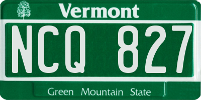VT license plate NCQ827