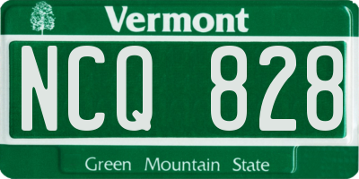 VT license plate NCQ828