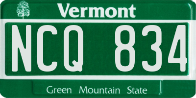 VT license plate NCQ834