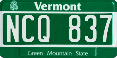 VT license plate NCQ837