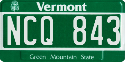 VT license plate NCQ843