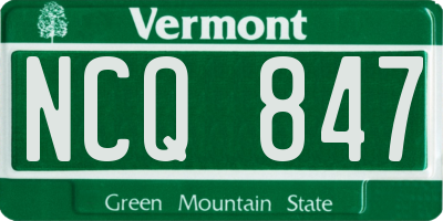 VT license plate NCQ847