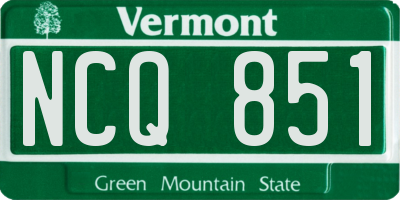 VT license plate NCQ851