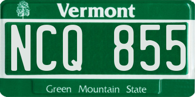 VT license plate NCQ855
