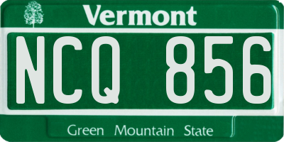 VT license plate NCQ856