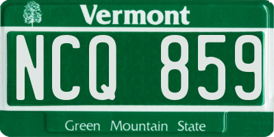 VT license plate NCQ859