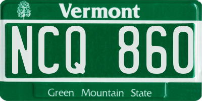 VT license plate NCQ860