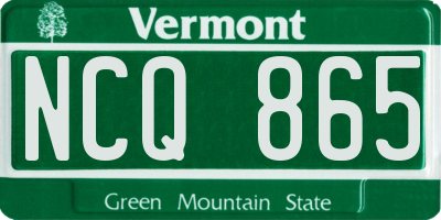 VT license plate NCQ865