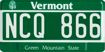 VT license plate NCQ866