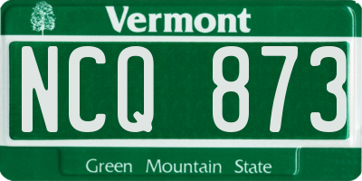 VT license plate NCQ873